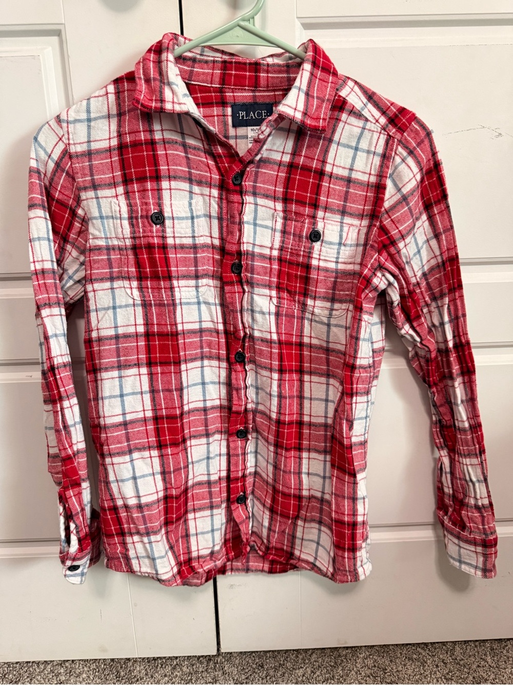 Place Red and White Plaid Button-Down Shirt